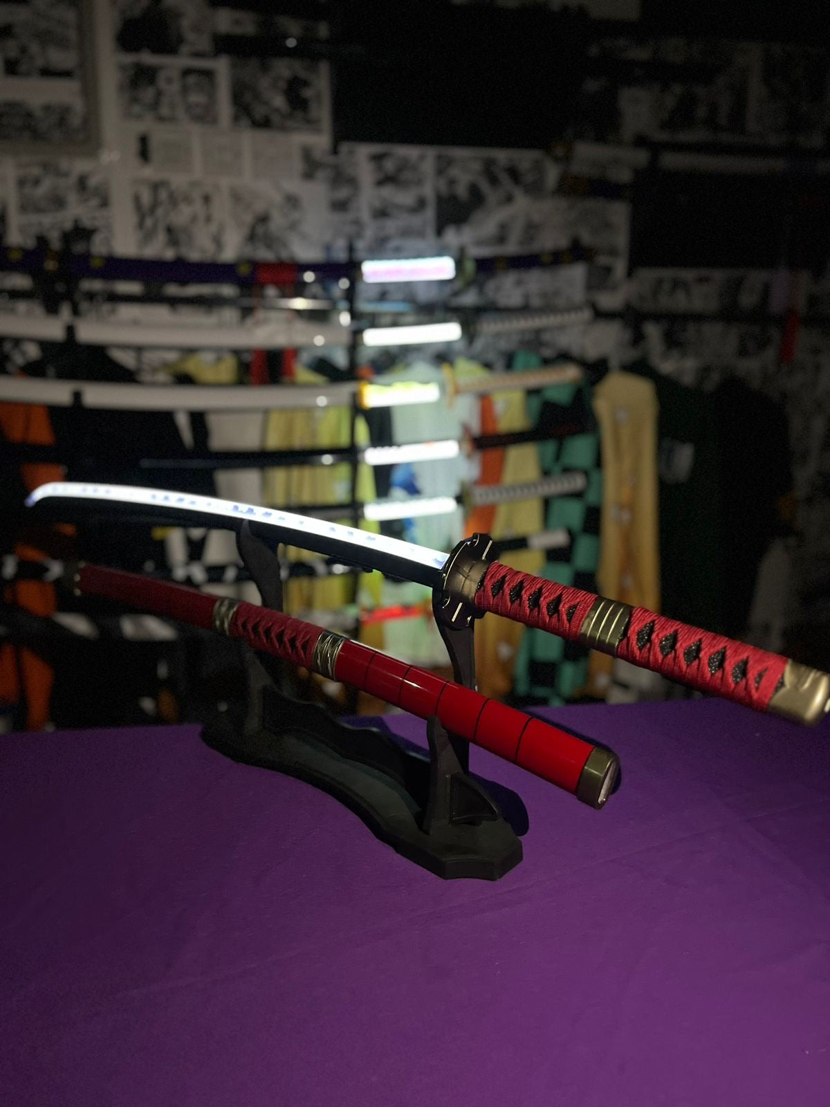 One piece zoro red LED sword