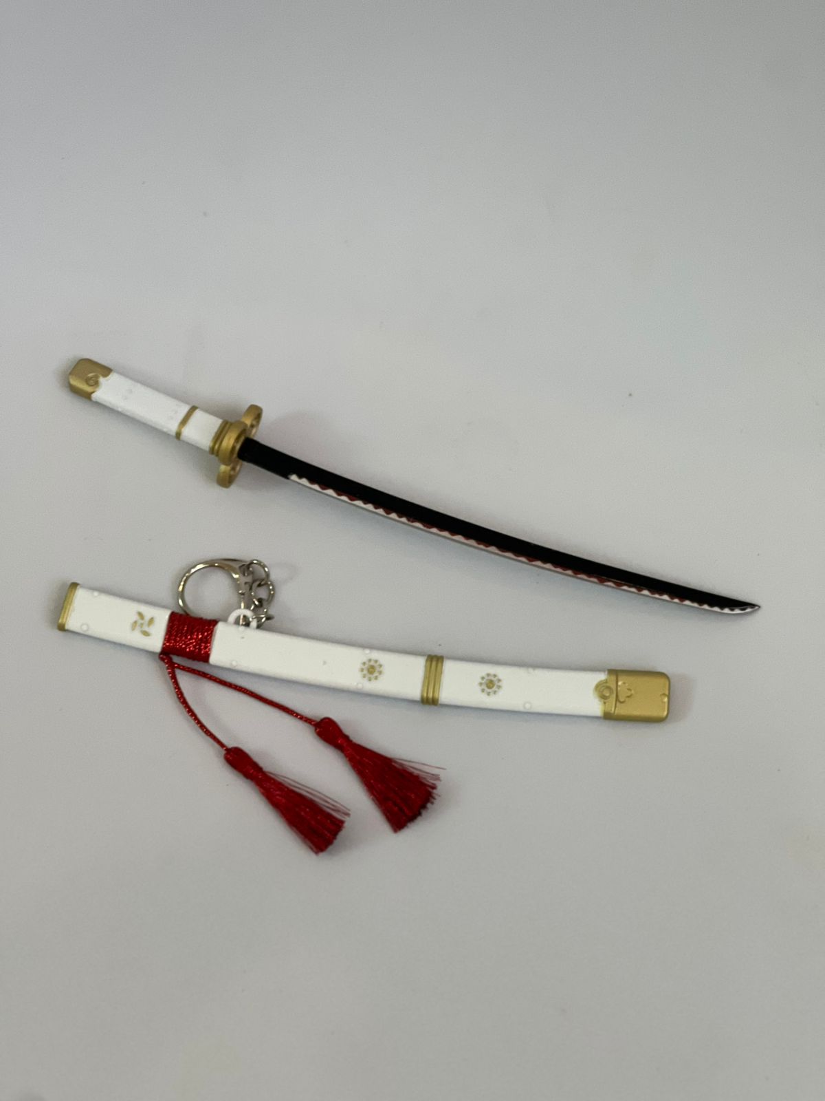 22cm One Piece Oden Sword metal Keychain w/ Stand