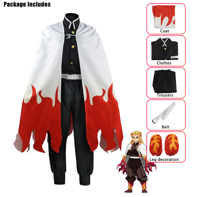 Demon Slayer Kyojuro Rengoku Cosplay Set