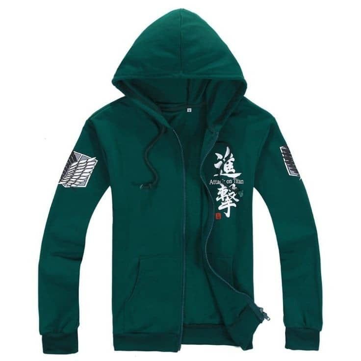 Attack On Titan Hoodie Green Anime Hoodie Attack On Titan Hoodie