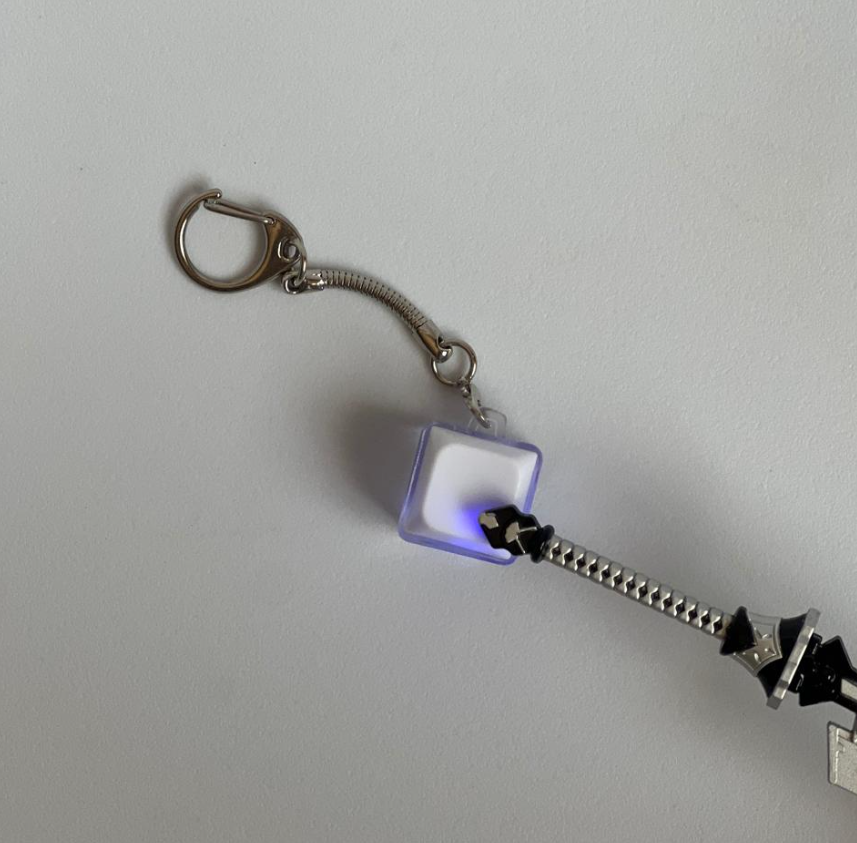 1 Buttoned keycap Keyring w/LED (2 colors)