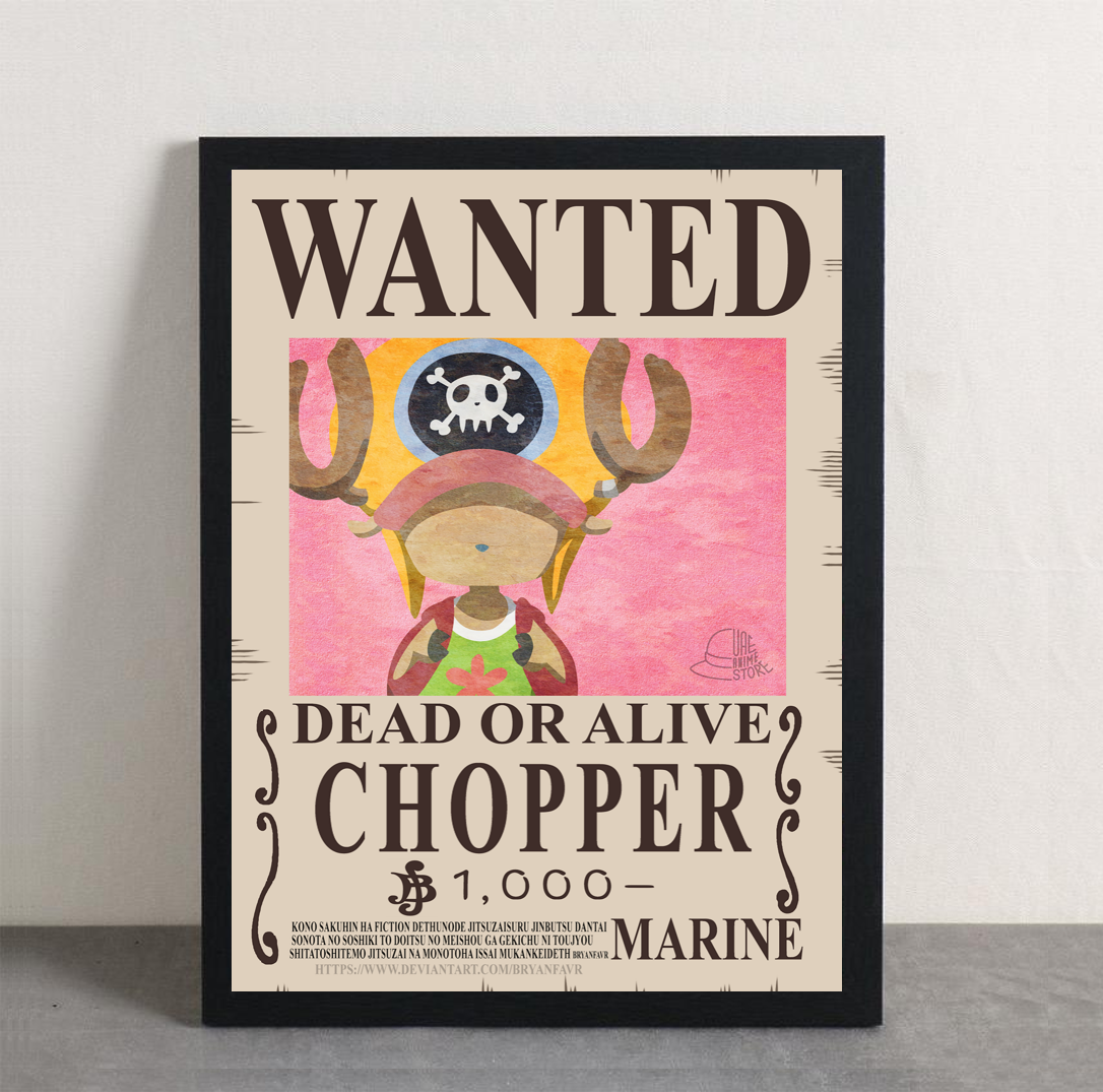 One Piece Chopper Wanted Framed Poster