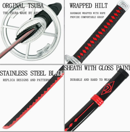 Epic Seven Ran Black and Red Metal Sword