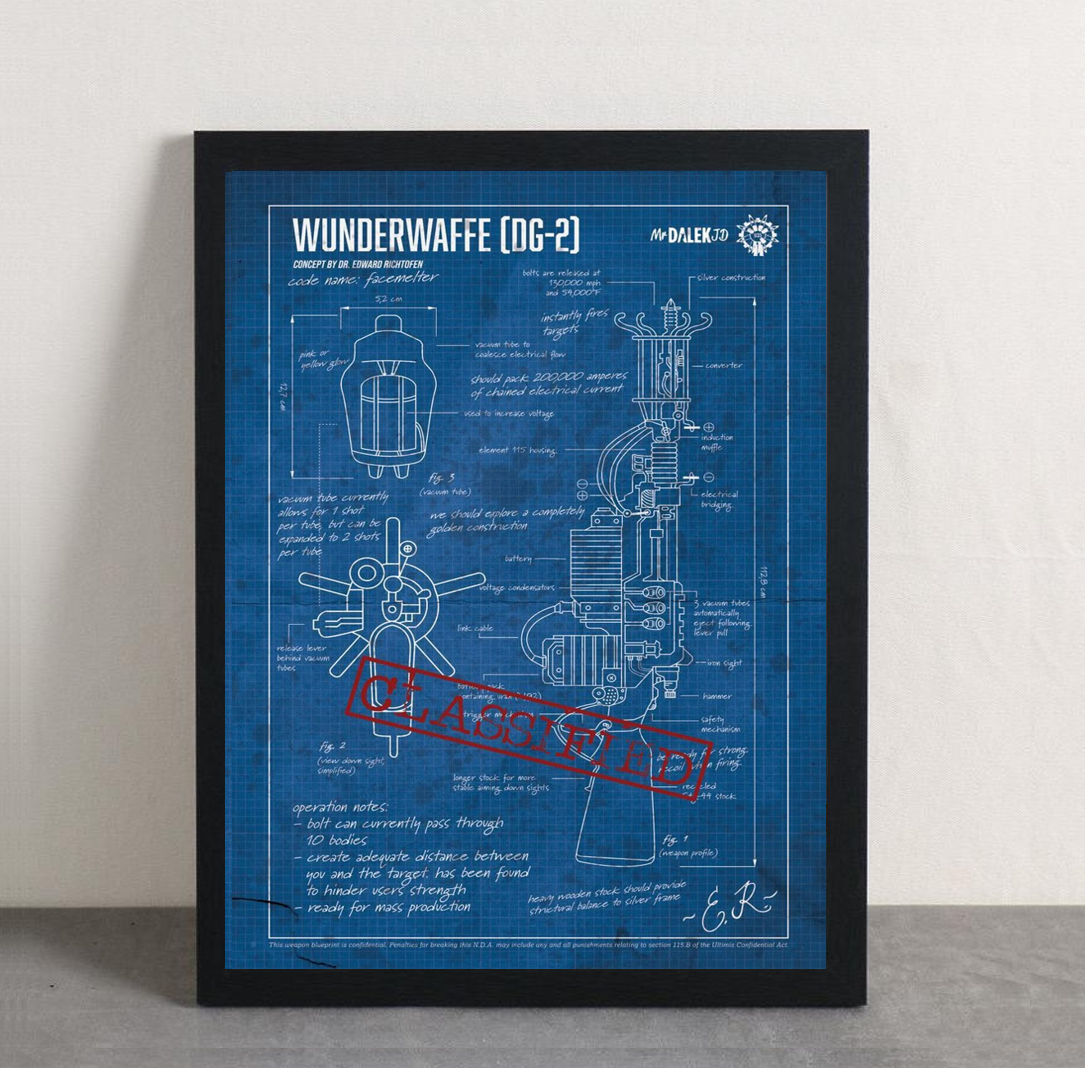 Wunderwaffe (DG-2) Blue Print Framed Poster
