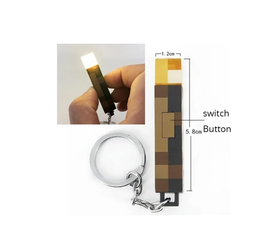 Minecraft Mini LED Torch Keychain