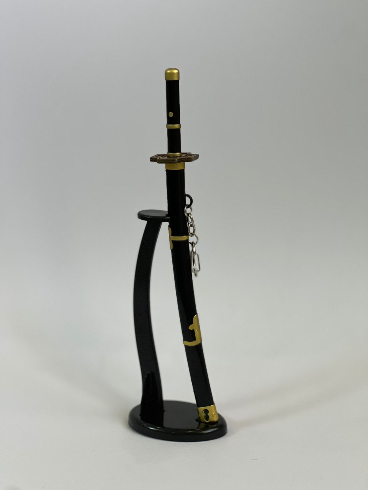 22cm One Piece Zoro Sword metal Keychain w/ Stand