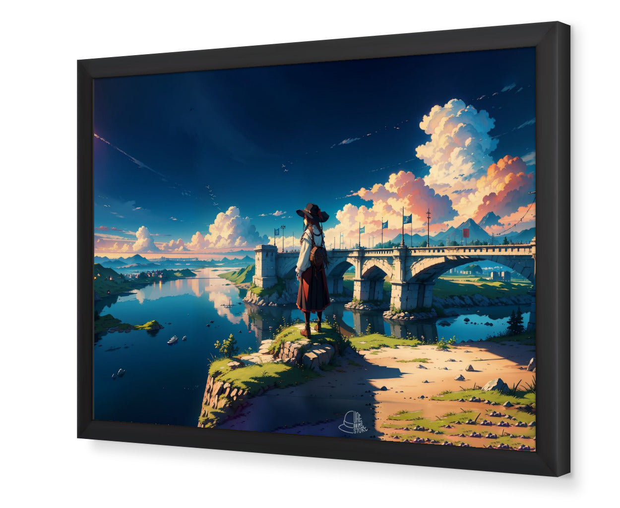 Landscape Anime Scenery Framed Poster