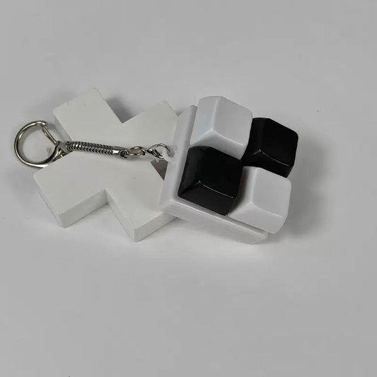 black and white caps keychain ver.2