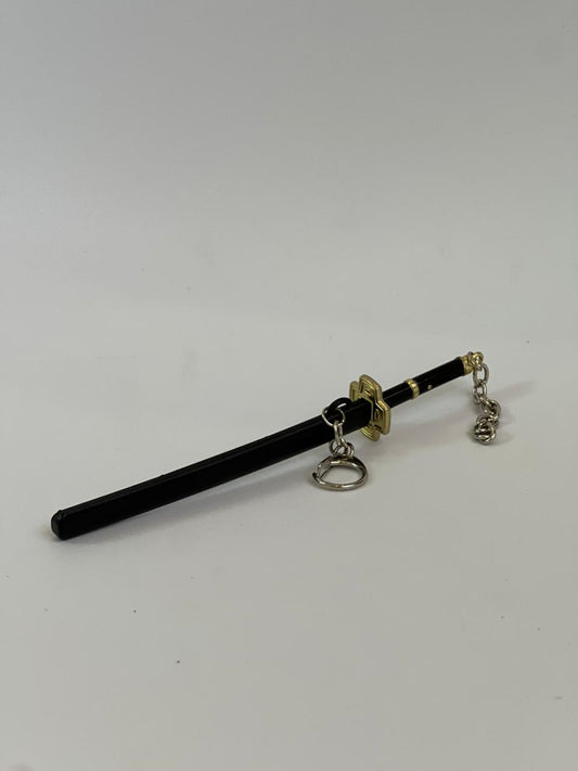 17cm One piece zoro black sword metal keychain