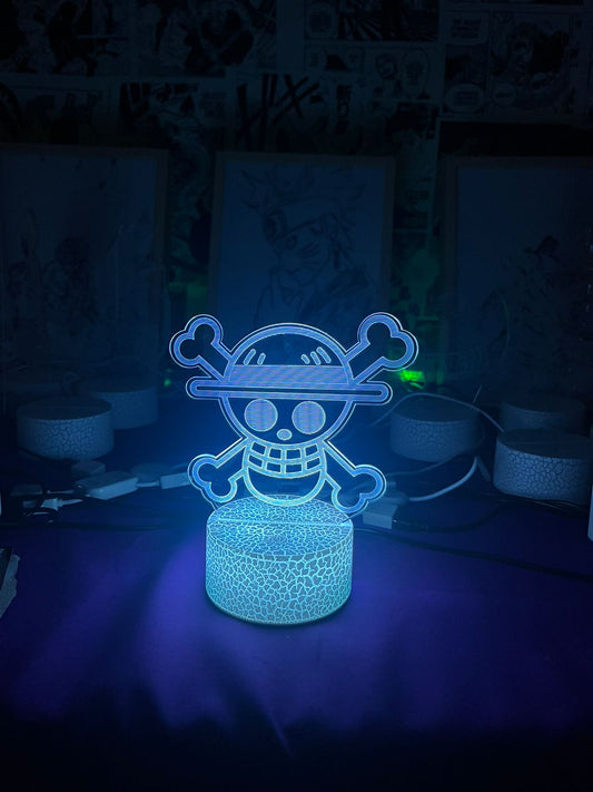 One Piece Straw Hats Jolly Roger 3D LED Light