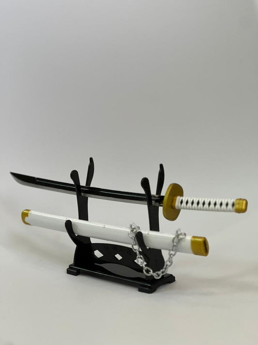 30cm One Piece Zoro White Sword metal w/ Stand