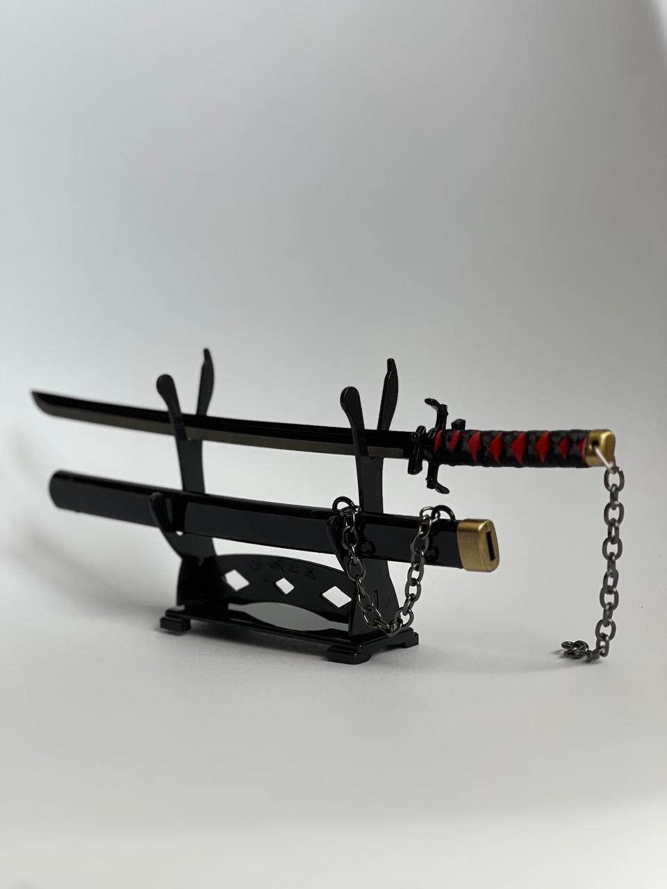 30cm Bleach Ichigo Bankai ver. 1 Sword  metal w/ Stand