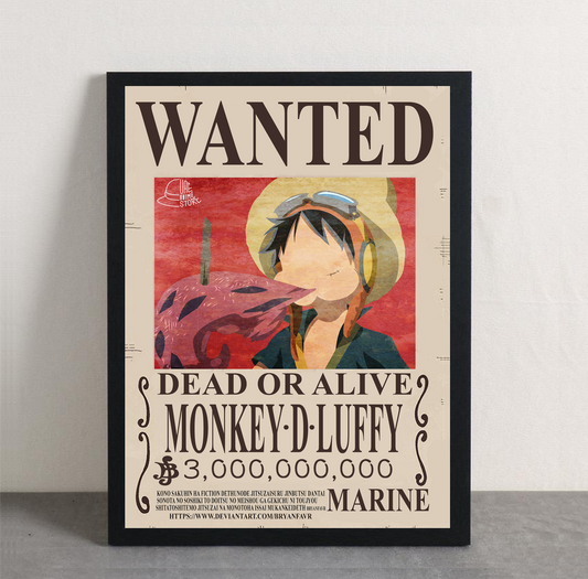 One Piece Luffy Wanted Framed Poster