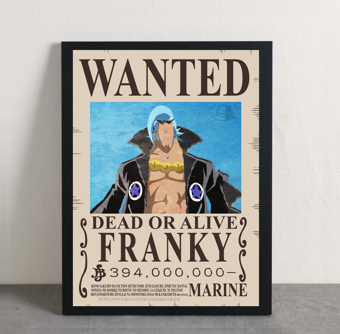 One Piece Franky Wanted Framed Poster