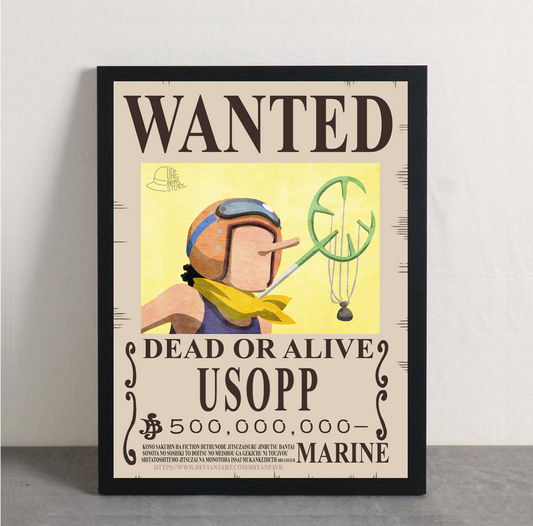 One Piece Ussop Wanted Framed Poster