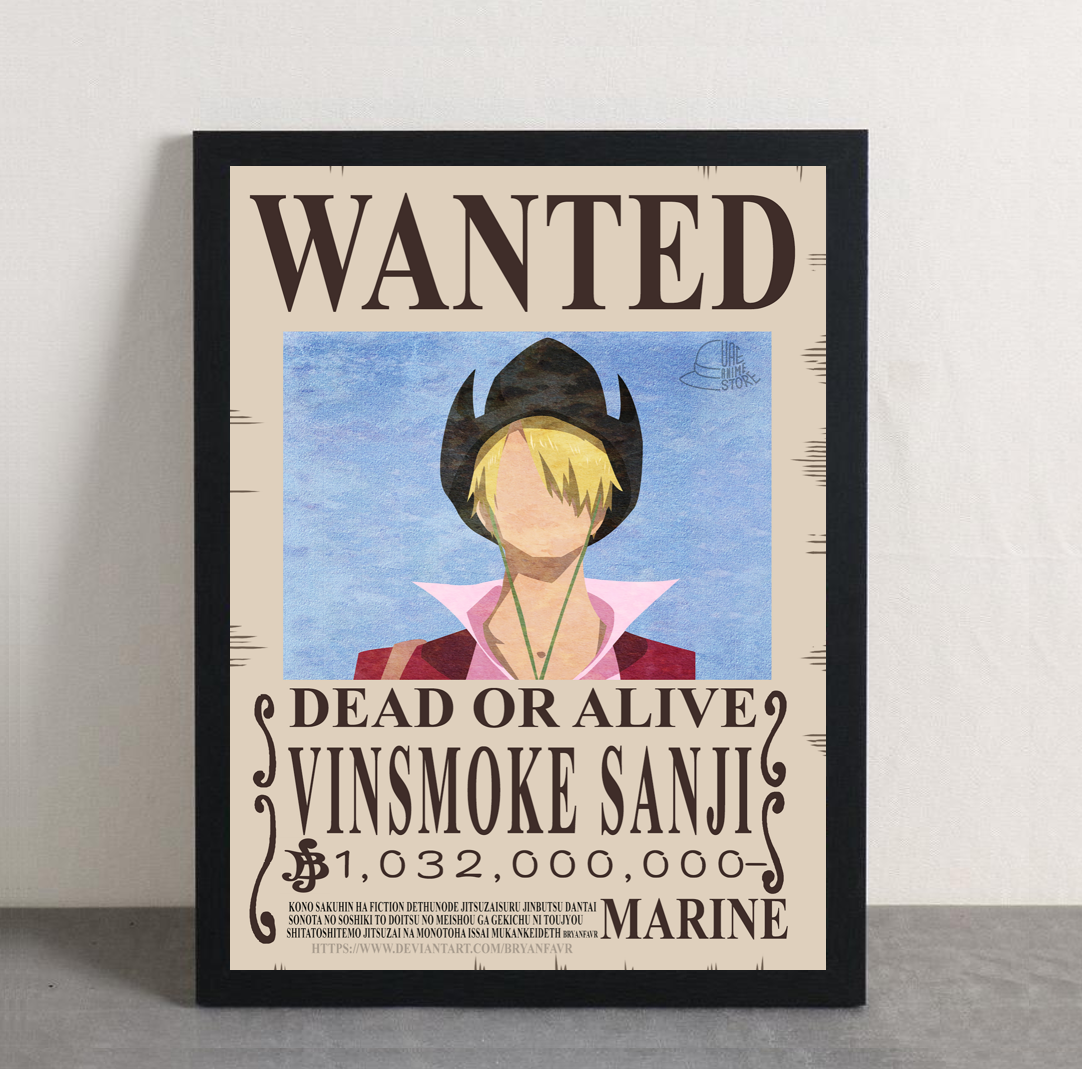 One Piece Sanji Wanted Framed Poster