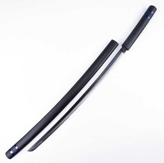 Black Metal Sword with Blue Stripes