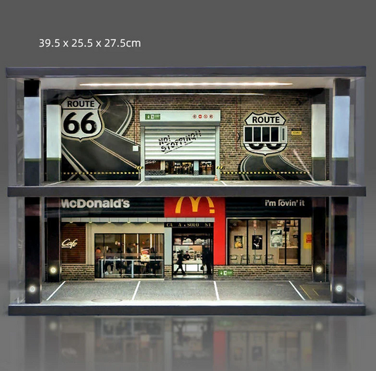 1:24 Scale Fast Food Shop Parking Lot
