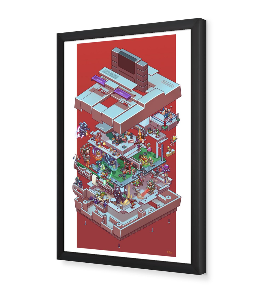 Super Nintendo Framed Poster