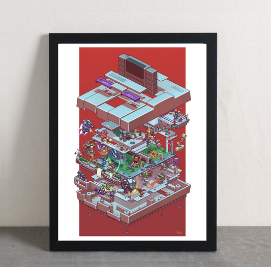 Super Nintendo Framed Poster