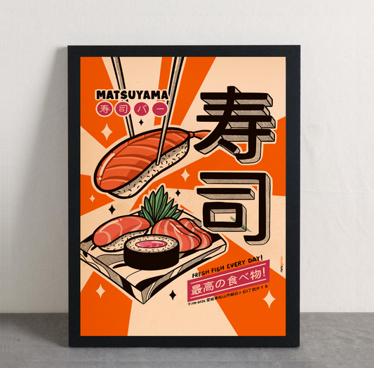 Sushi Salmon Framed Poster