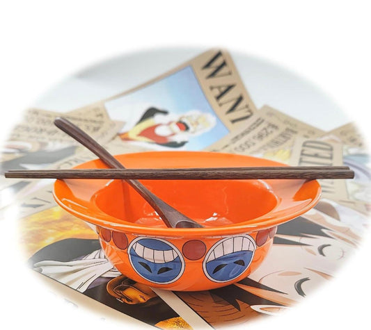 ace bowl with spoon and chopsticks one piece