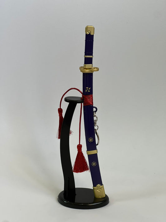 22cm One Piece Enma Sword metal Keychain w/ Stand