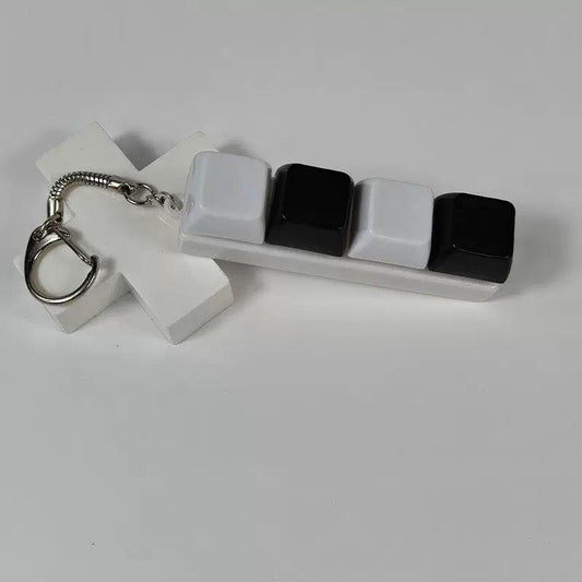 black and white caps keychain ver.4
