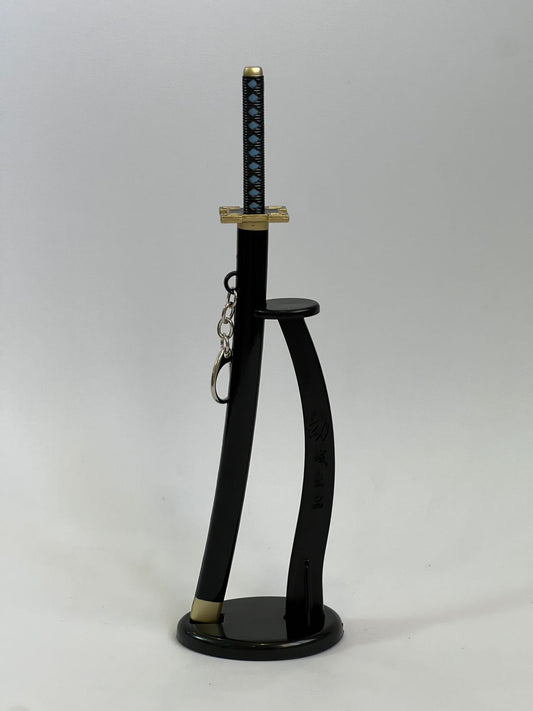 22cm Demon Slayer Tokito Muichiro Sword metal Keychain w/ Stand