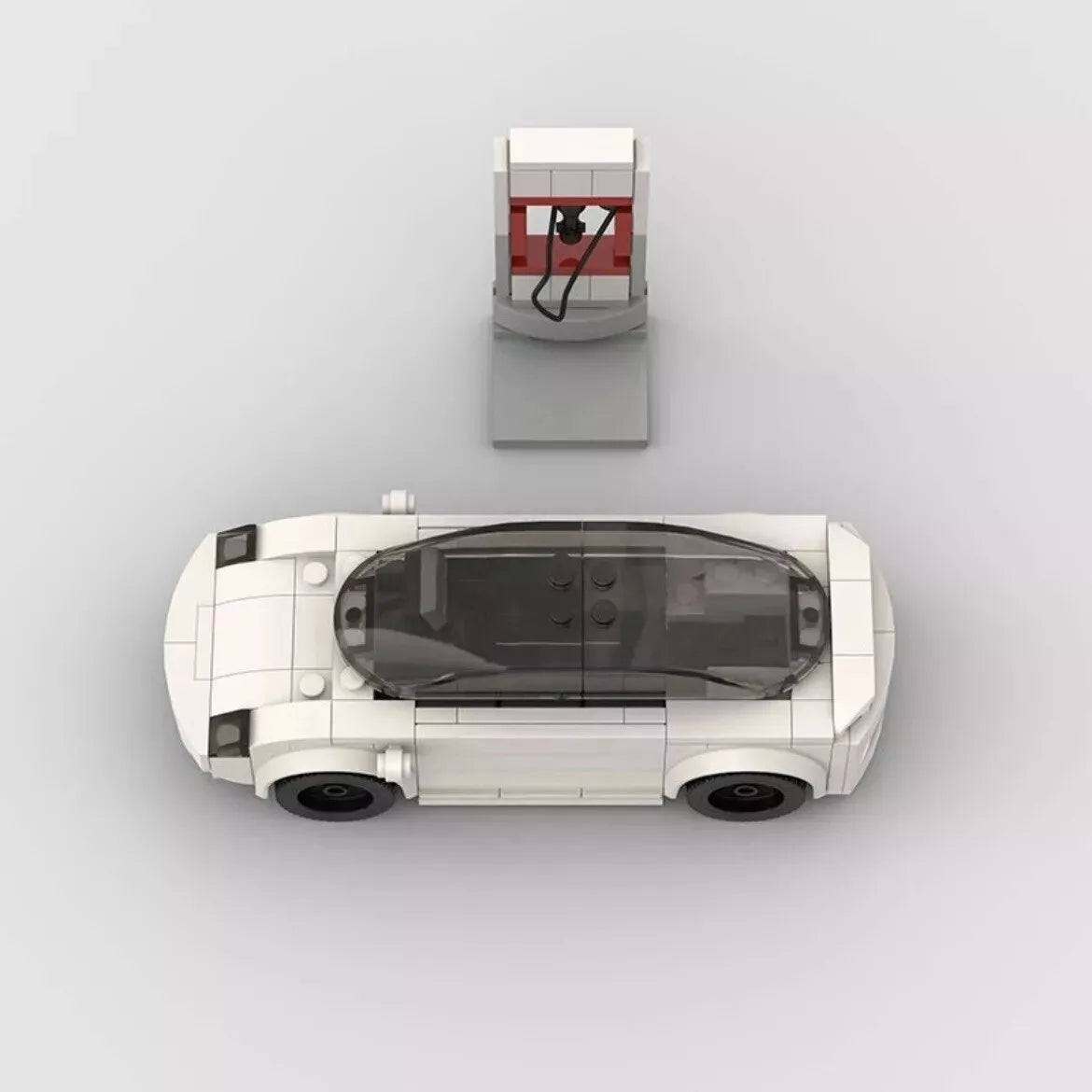 White Tesla Model S Building Blocks