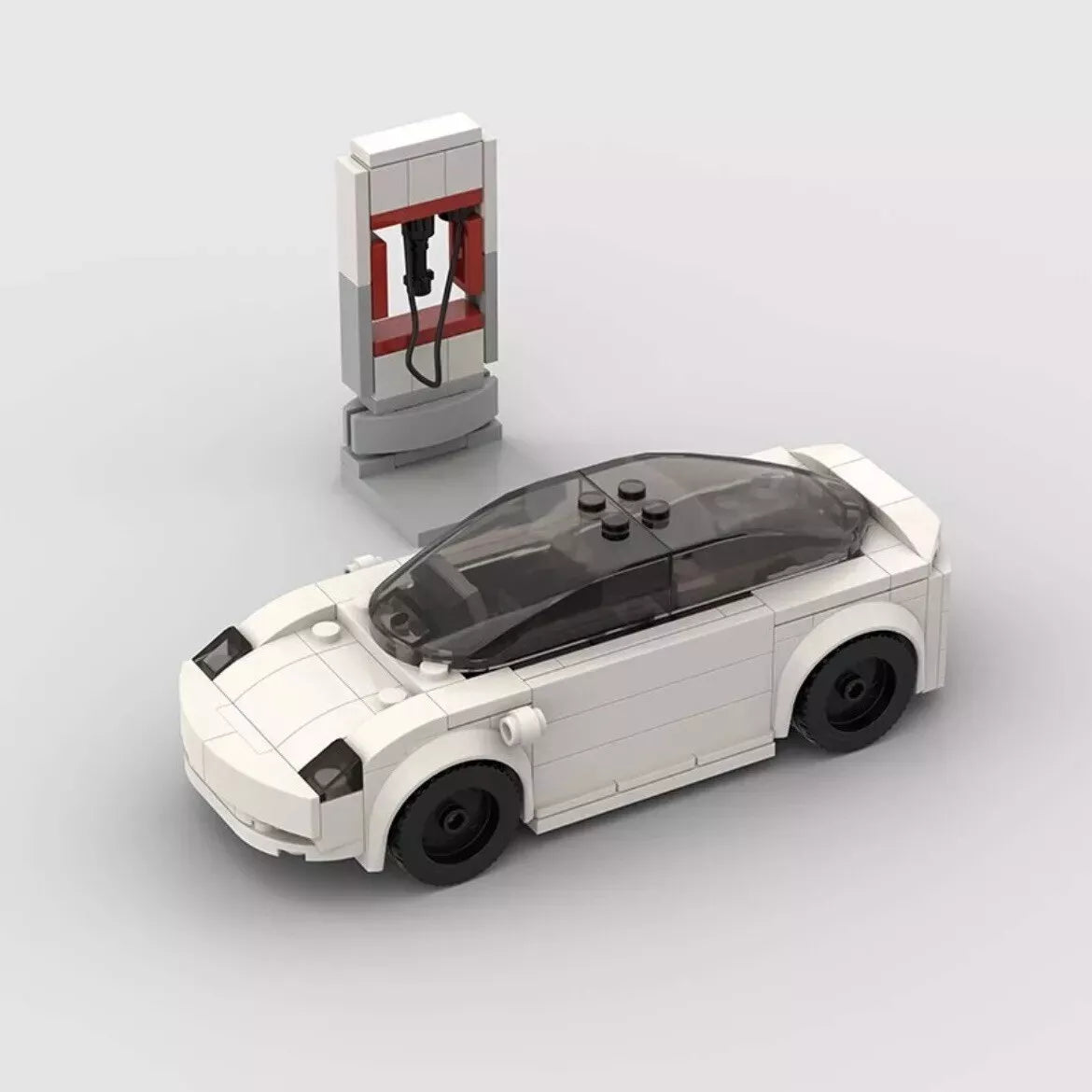White Tesla Model S Building Blocks