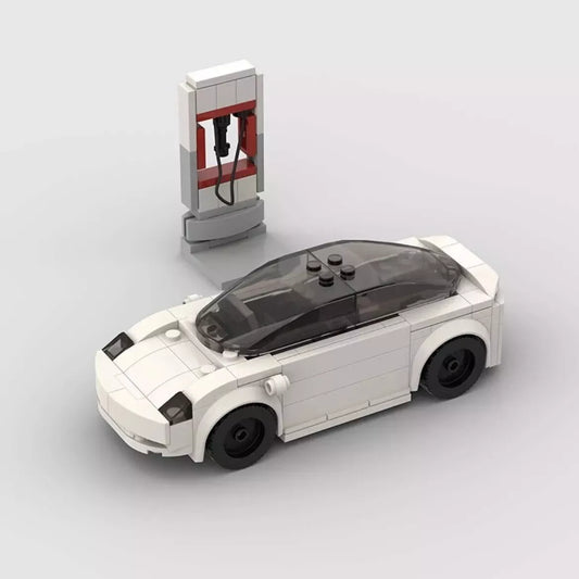 White Tesla Model S Building Blocks